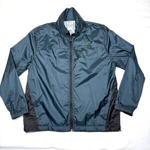 Ducks Unlimited Blue Hooded Packable Lightweight Windbreaker Rain Jacket Men L